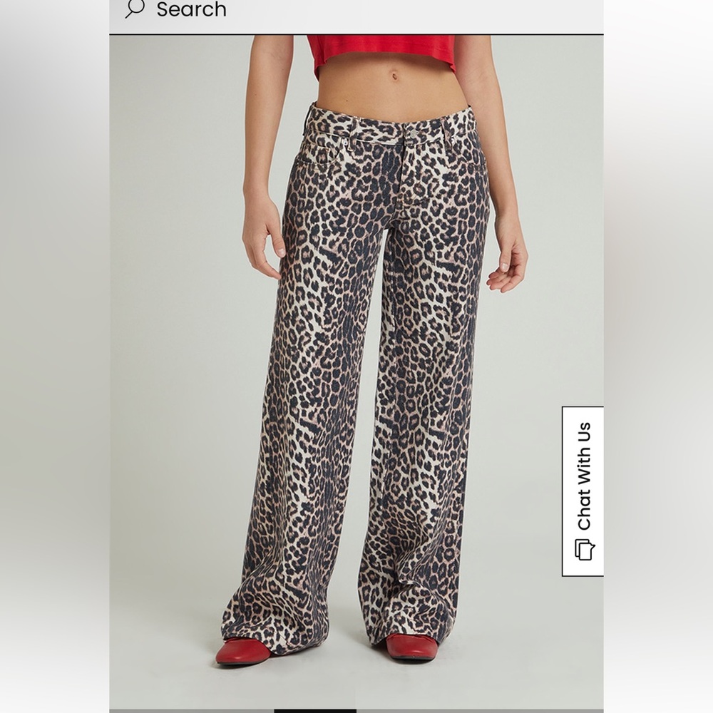 Pacsun Leopard Print Wide-Leg low rise Pants